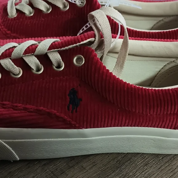 Polo Ralph Lauren Keaton pony red corduroy shoes - Picture 3 of 6